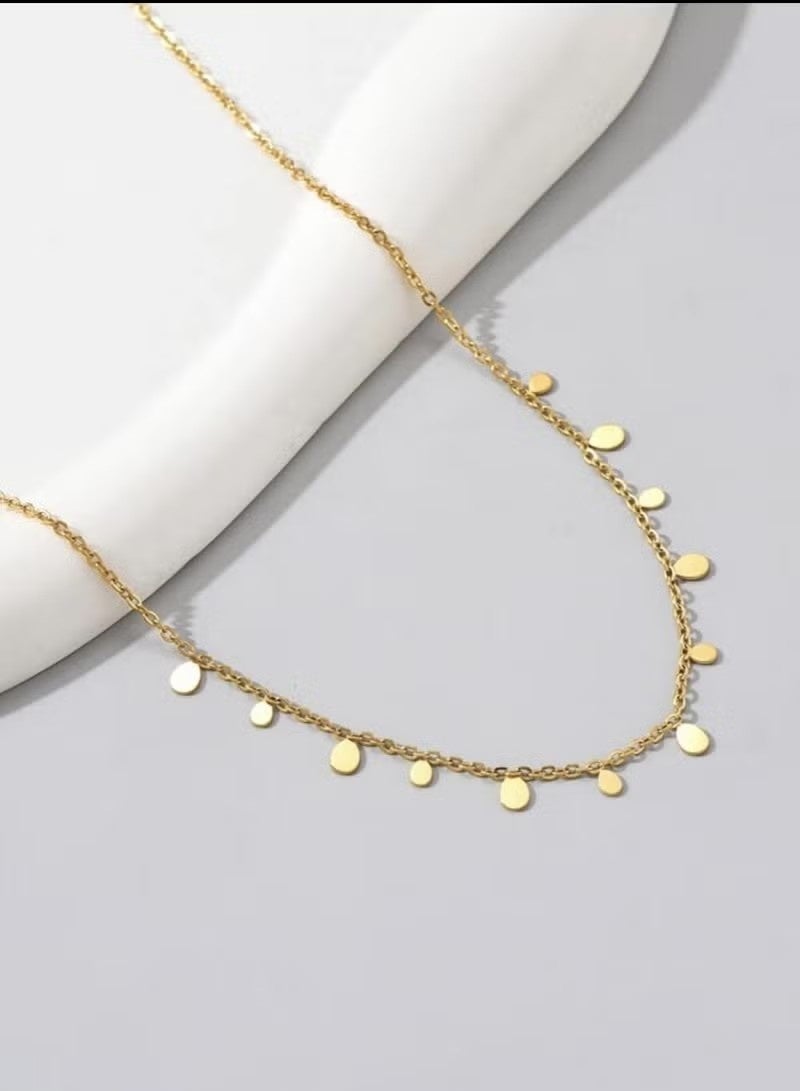 Gold Plated Stainless Steel Teardrop Choker Necklace, Perfect for Daily Wear, Anniversary Gift and Sisters - Image 5